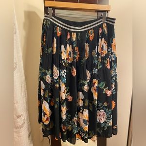 Plus size (1X) black floral skirt
